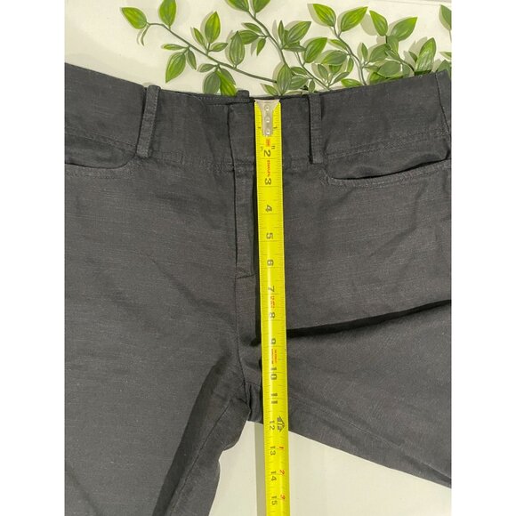 Free People Black Womens Cropped Wide-Leg Linen-Blend Pants Size 4 - Picture 9 of 11
